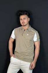 খাকি কালার পোলো টি-শার্ট-SR